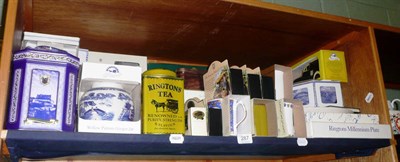 Lot 287 - Quantity of reproduction Ringtons tea ware, cats, bisque head dolls, etc