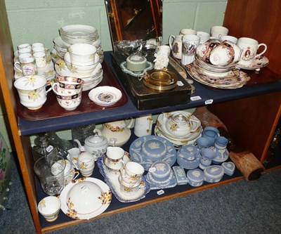 Lot 290 - Large quantity decorative china and glass, etc on two shelves