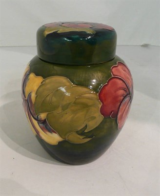 Lot 301 - Moorcroft green ground ginger jar