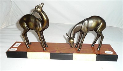 Lot 316 - An Art Deco group of two fawns