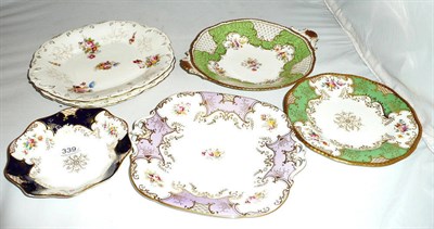 Lot 339 - Five Coalport plates and a dessert bowl