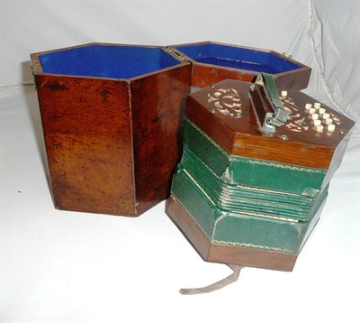 Lot 340 - A concertina in a fitted box