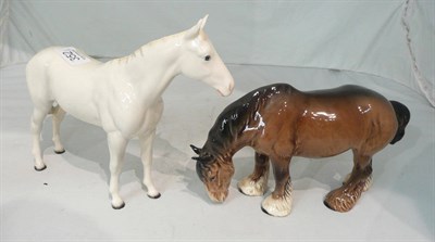 Lot 352 - A Beswick white horse and a Beswick cart horse