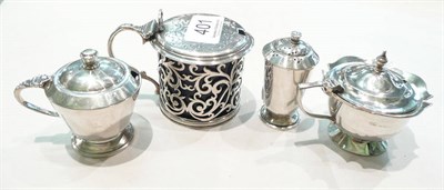 Lot 401 - Four silver condiments