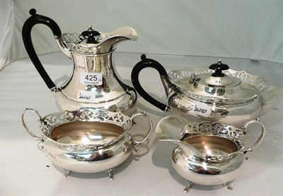 Lot 425 - Four piece silver tea set, Birmingham 1966, approx 56 troy oz