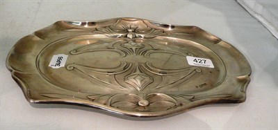 Lot 427 - Art Nouveau style embossed silver tray