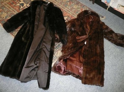 Lot 442 - Three quarter length mink fur coat and another (2)