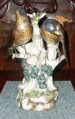 Lot 449 - Meissen group of two birds on a tree stump