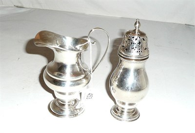 Lot 453 - Silver baluster sifter and a pedestal cream