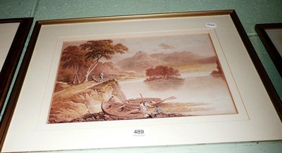 Lot 489 - After Francis Nicholson - 'The Head of Loch Lomond', watercolour (faded)