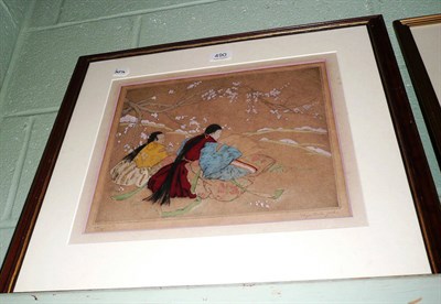 Lot 490 - A signed etching by Elyse Ashe Lord of a Chinese subject, limited edition 49/75