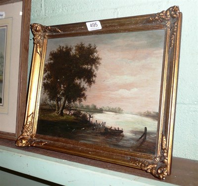 Lot 495 - Landscape lakeland scene, oil on panel