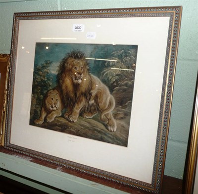 Lot 500 - Attributed to Samuel Howitt - Lion and Lioness, watercolour