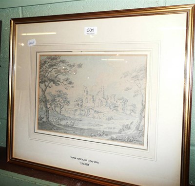 Lot 501 - Thomas Sunderland - "Lingluden", pencil and watercolour wash