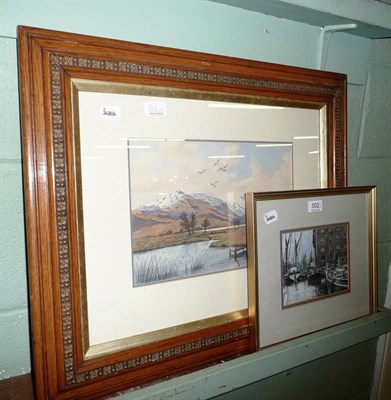 Lot 502 - J L Chapman framed watercolour together with another landscape