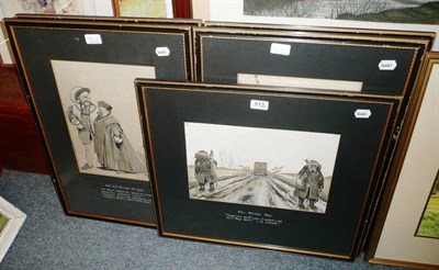 Lot 513 - Five original illustrations by Bruce Bairnstather - all titled