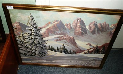 Lot 518 - V. Emanuelov - oil of an Alpine scene, circa 1920