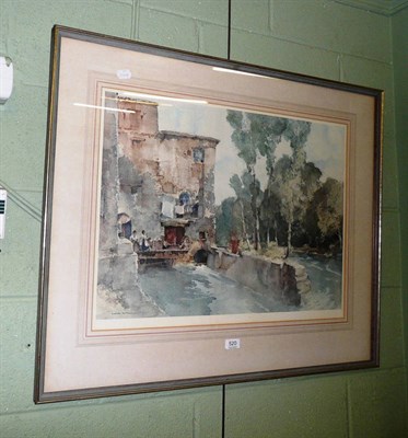 Lot 520 - After Sir William Russell Flint, 'The Watermill' colour print, embossed guild mark