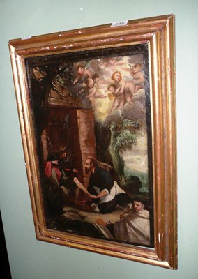 Lot 535 - 17th century oil on canvas seated figures (a.f.)