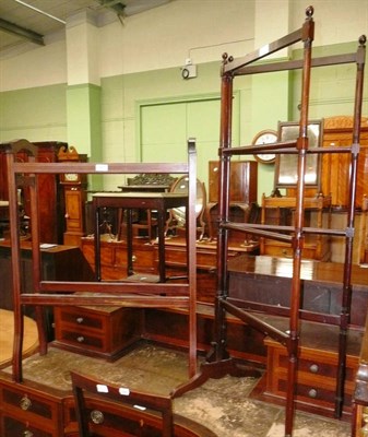 Lot 607 - Edwardian towel rail, a mahogany folding towel rail and an Edwardian mahogany single chair