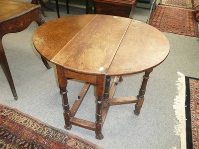 Lot 623 - Small oak gateleg table in 17th century style