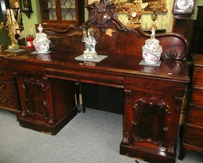 Lot 638 - Victorian mahogany pedestal sideboard (a.f)