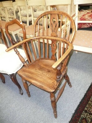 Lot 664 - Ash and elm low-back Windsor chair