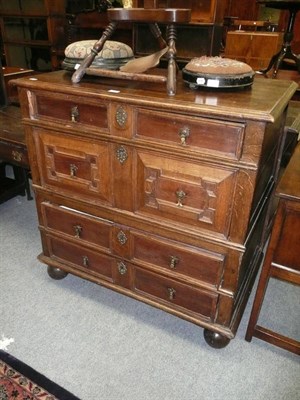 Lot 679 - Oak four height chest (in two parts)