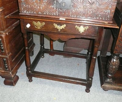 Lot 683 - 18th century single drawer oak side table