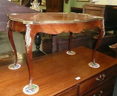 Lot 689 - Gilt metal mounted parquetry topped low table