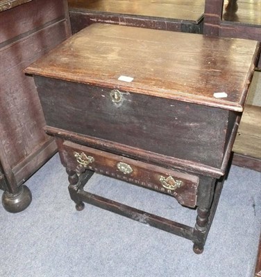 Lot 691 - Oak bible box on stand