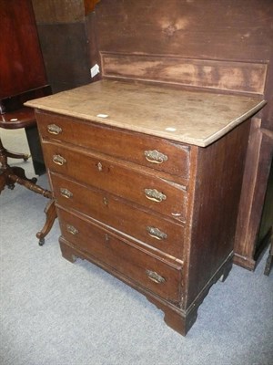 Lot 703 - George III oak chest