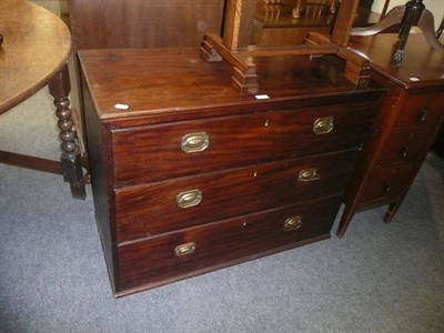 Lot 717 - A 19th century mahogany three height chest (cut down)