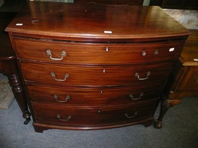 Lot 743 - 19th century mahogany bow-front four height chest