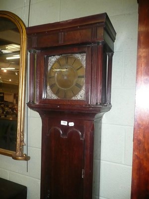 Lot 748 - Thirty hour oak longcase clock Pickering Luterworth, hood inlaid 'TW'