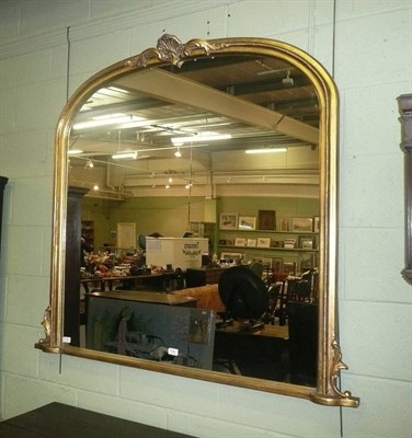 Lot 749 - Gilt-framed over-mantel mirror