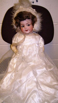 Lot 1011 - Kammer & Reinhardt Bisque Socket Head Character Baby Doll impressed 126 46, with brown flirty eyes