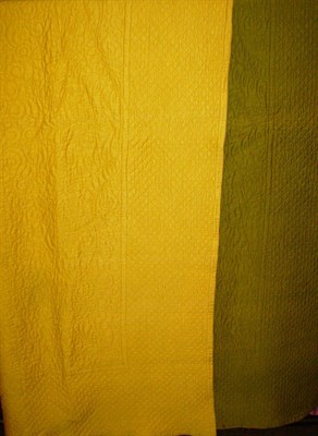 Lot 1042 - Green And Yellow Reversible Quilt and another (af) (2).