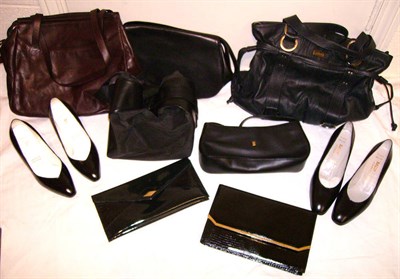 Lot 1095 - Assorted Modern Handbags, Shoes, Hats including seven pairs of boxed leather and patent shoes...