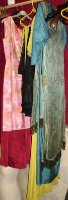 Lot 1138 - Assorted Circa 1900's And Later Costume including a chartreuse silk crepe evening dress...