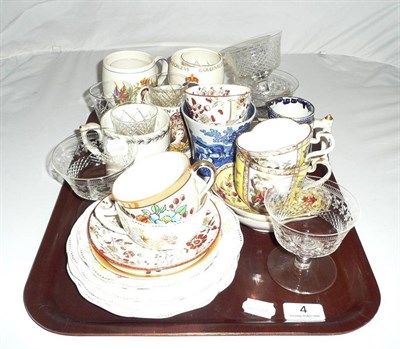 Lot 4 - A Victoria 1837-1887 Jubilee mug, three other commemorative mugs, two Dresden cups and saucers...