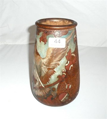 Lot 44 - A Bavarian pokerwork treen vase