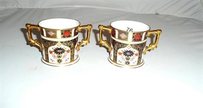 Lot 76 - Pair of Royal Crown Derby twin-handled mugs