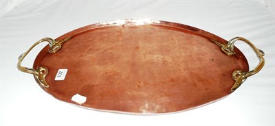 Lot 102 - An early WMF copper tray with Ostrich mark.