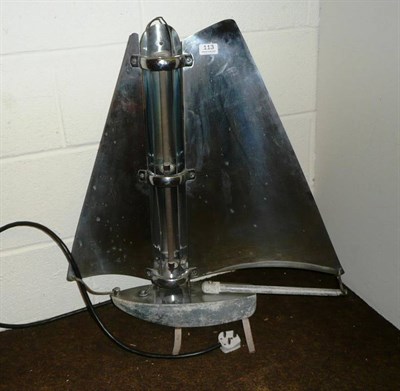 Lot 113 - An Art Deco chromium plated electric heater as yacht 'Bunting'