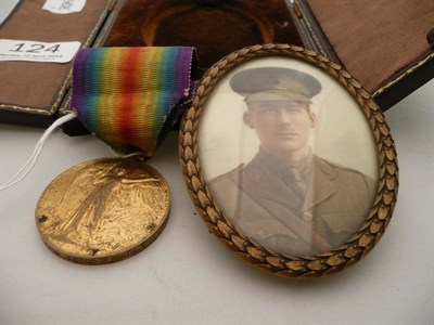 Lot 124 - A First World War Interest - a miniature portrait of a soldier, reputed to be 40136 Private P Woods