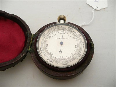 Lot 136 - A silver gilt pocket barometer in fitted case