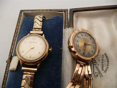 Lot 158 - Two 9 carat gold lady's wristwatches