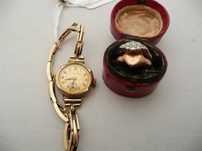 Lot 164 - Two rings, brooch and a ladies watch