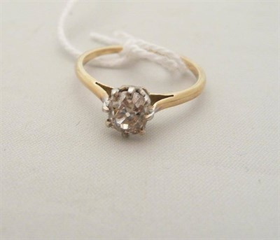 Lot 170 - An old cut diamond solitaire ring, 0.50 carat approximately